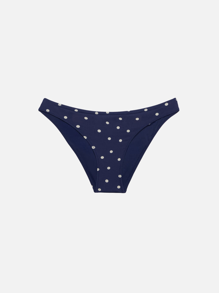 Gaia Maia fixed triangle bikini with high waist bottoms and polka dot print