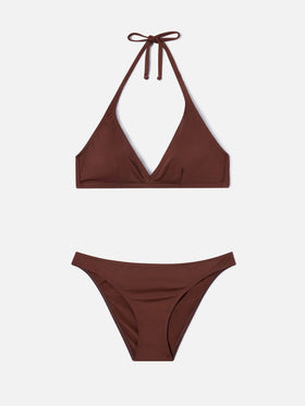 Bikini Gala marrone scuro con top triangolo