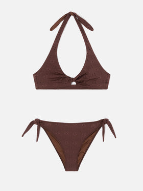 Leda Yali brown sangallo bikini