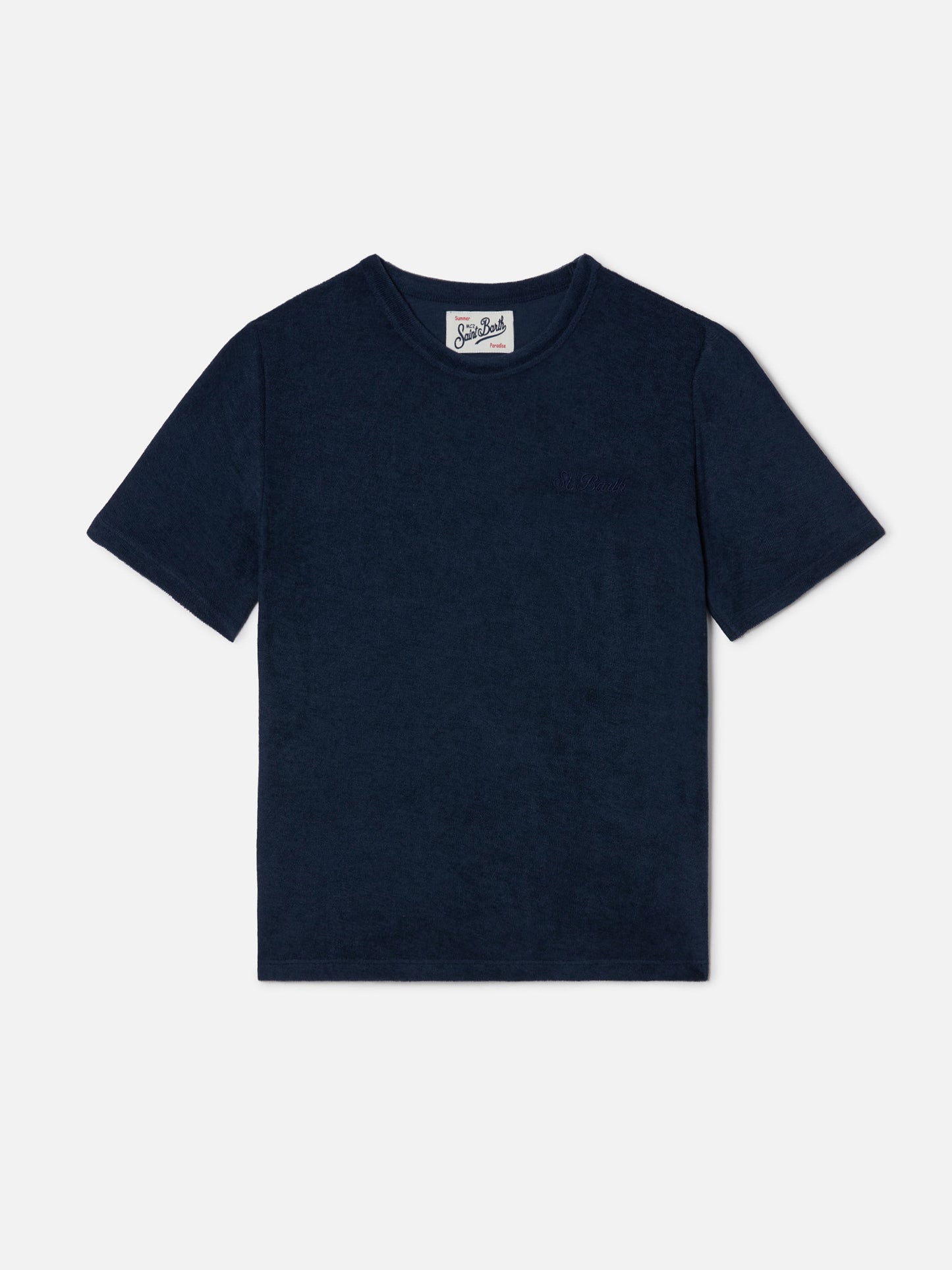 T-shirt Gary Jr bleu marine en tissu effet éponge avec logo brodé 