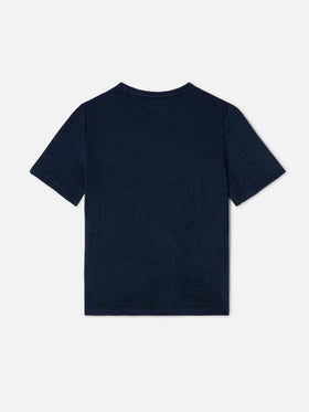 T-shirt Gary Jr bleu marine en tissu effet éponge avec logo brodé 