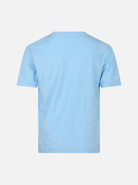 Boy light blue terry t-shirt Gary with St. Barth embroidery - MC2 Saint Barth