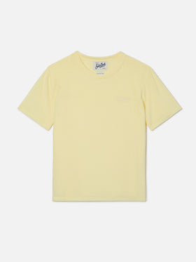 Camiseta Yellow Gary Jr de tejido con efecto rizo con logo bordado 