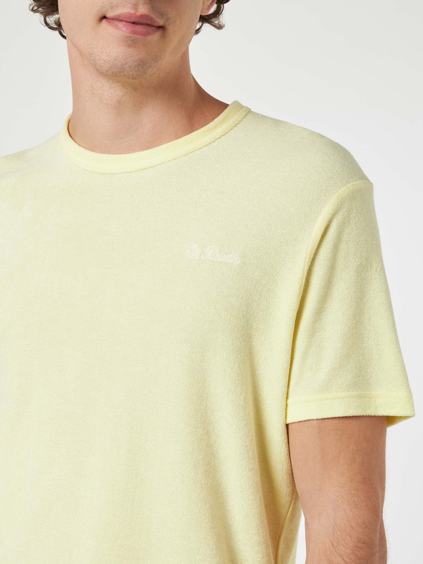 Man yellow terry t-shirt Gary with St. Barth embroidery - MC2 Saint Barth