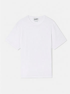 Camiseta White Gary de algodón con efecto terry y bordado con logo 