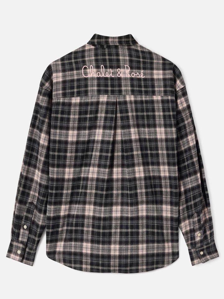 Camisa de franela Gigy con estampado tartán y bordado con logo 