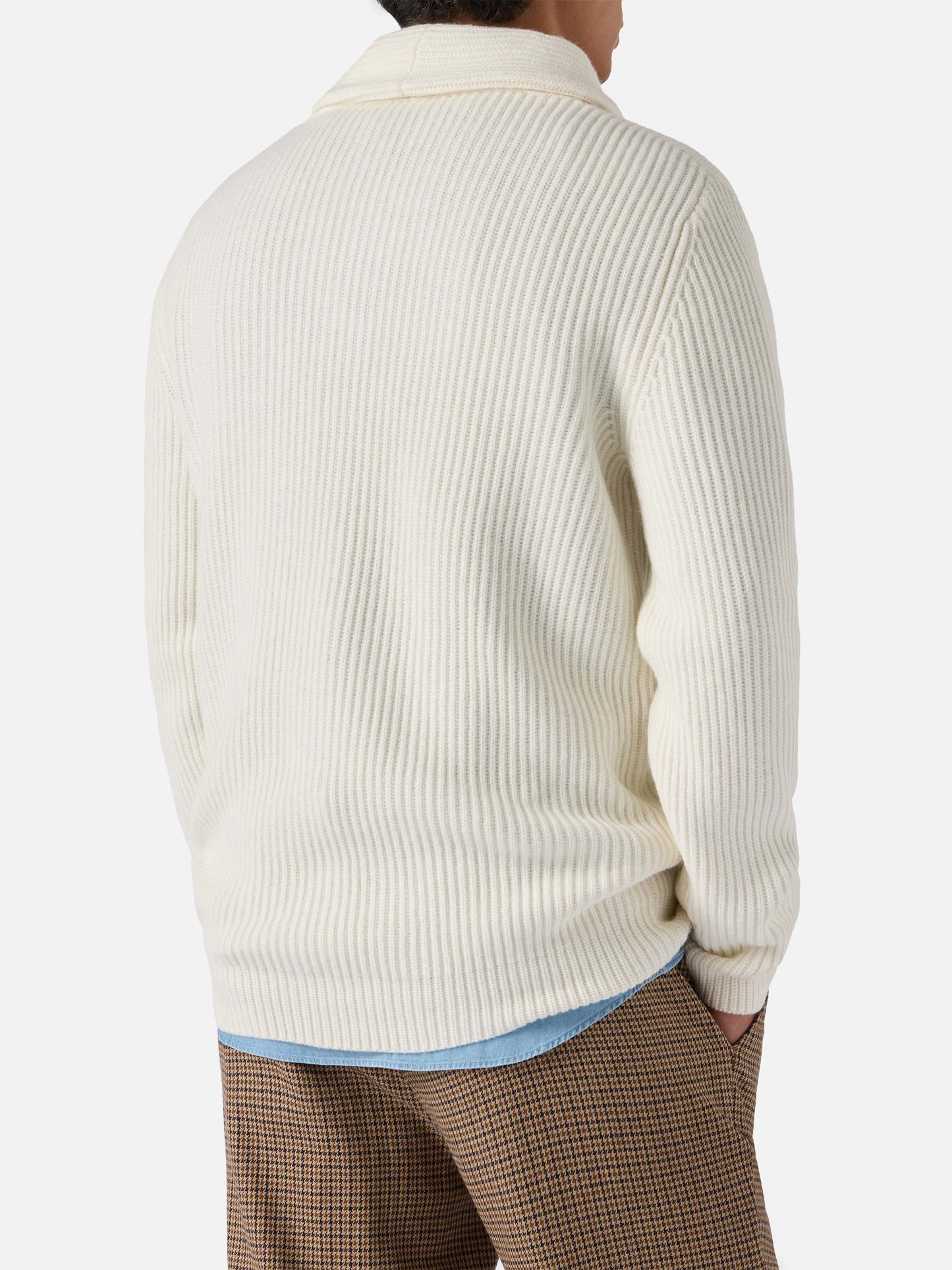 Weißer Cardigan aus reiner Wolle, Glasgow