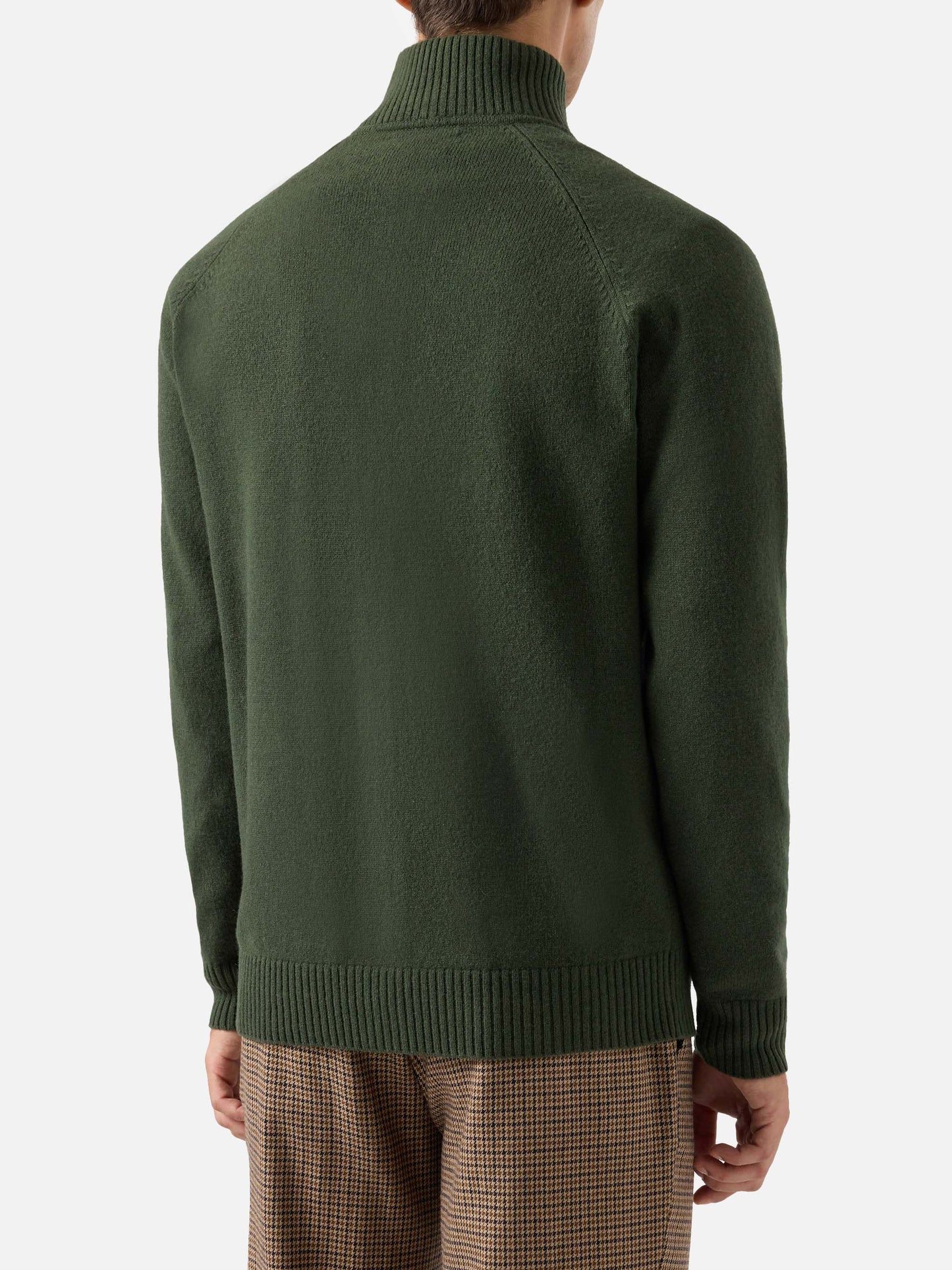 Militärgrüne Strickjacke Galway aus 100% Lammwolle