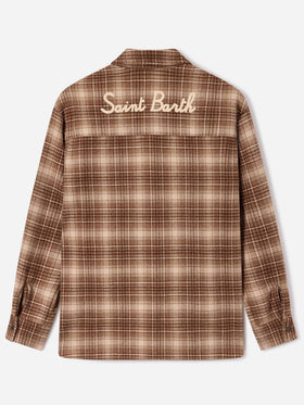 Surchemise en flanelle Cambry à motif tartan avec broderie logo 