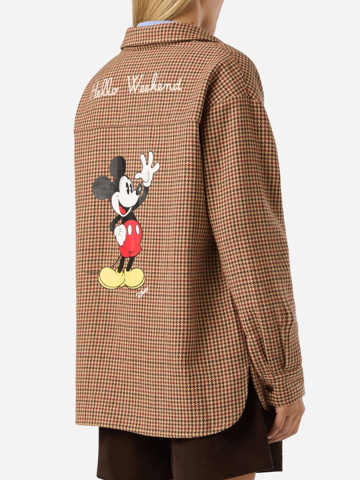 Surchemise en flanelle de laine mélangée Cambry avec broderie Mickey Mouse | Special edition 