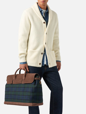 Sac de voyage pour homme à imprimé tartan 