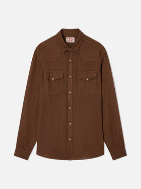 Chemise en lin marron Greg 