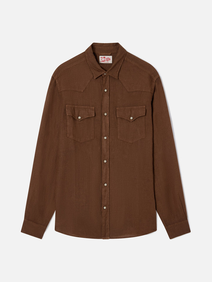 Greg brown linen shirt