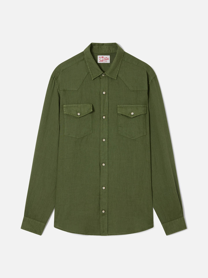 Dark green  linen shirt