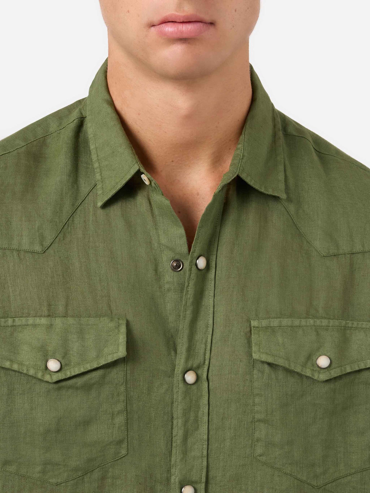 Dark green  linen shirt