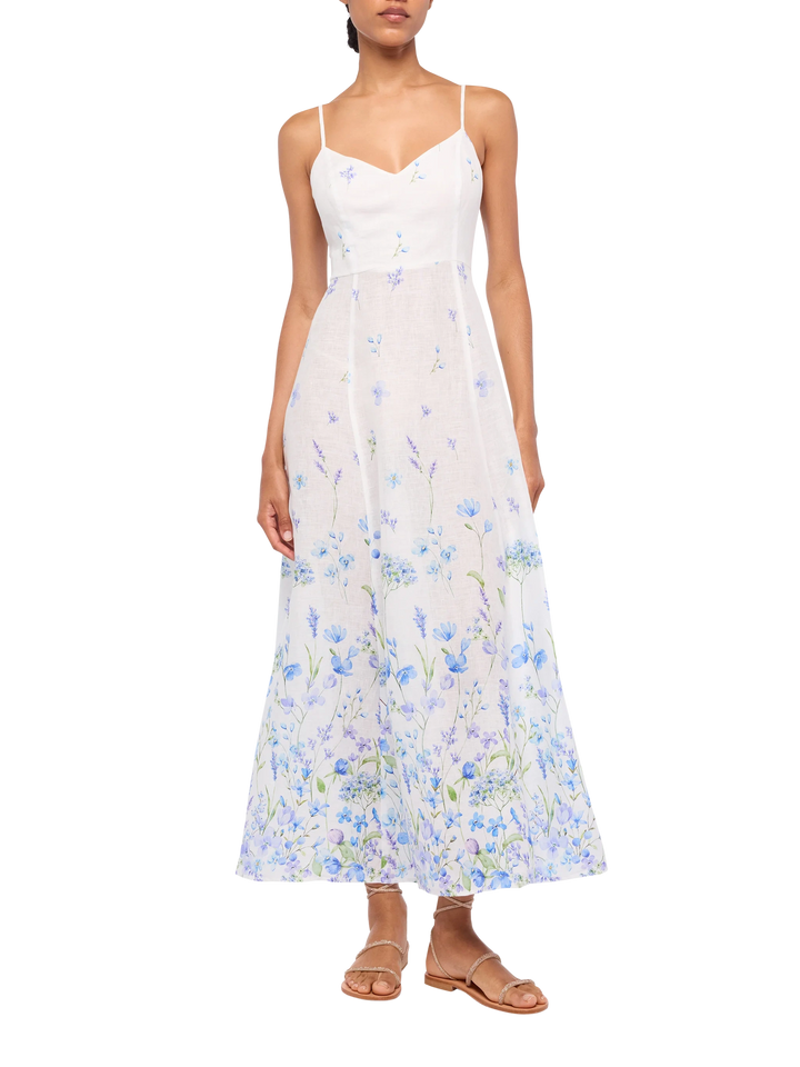 Guadalupe Slipdress aus Leinen mit Blumenprint 
