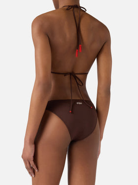 Bikini marron Guiana Maia avec étoile de mer perlée 