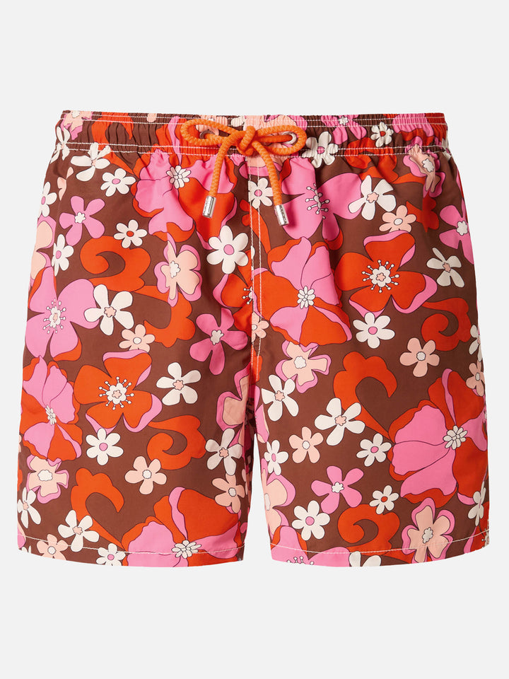 Costume mare lunghezza media Gustavia con stampa fiori vintage