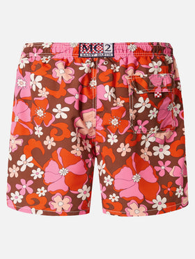 Costume mare lunghezza media Gustavia con stampa fiori vintage