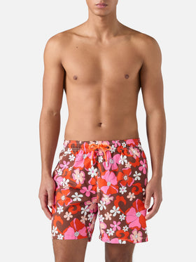 Costume mare lunghezza media Gustavia con stampa fiori vintage
