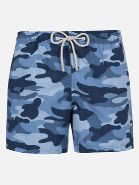 Costume Gustavia con fantasia camouflage denim