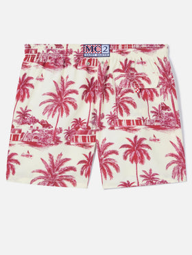 Short de bain Gustavia à imprimé toile de Jouy bordeaux | Special Edition 