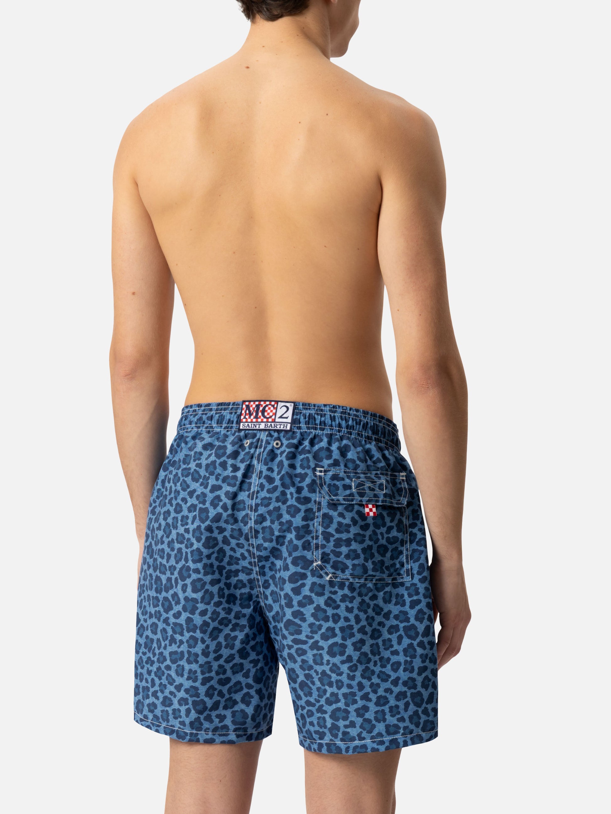 Man mid-length Gustavia swim-shorts with animalier print - MC2 Saint Barth