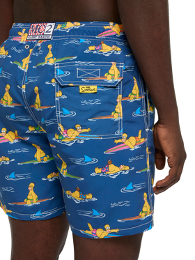 Mid-length Gustavia swim-shorts with Homer Simpson print |SIMPSON SPECIAL EDITION - MC2 Saint Barth