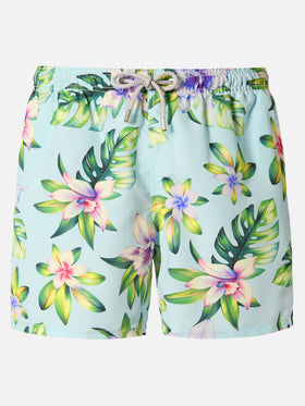 Costume mare lunghezza media Gustavia con stampa tropicale