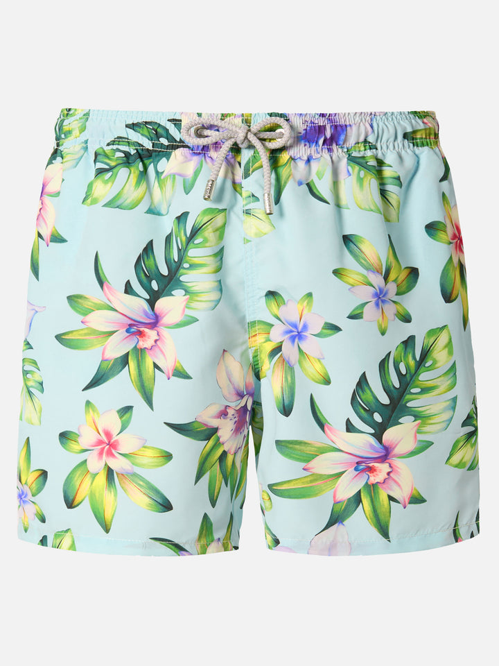 Costume mare lunghezza media Gustavia con stampa tropicale