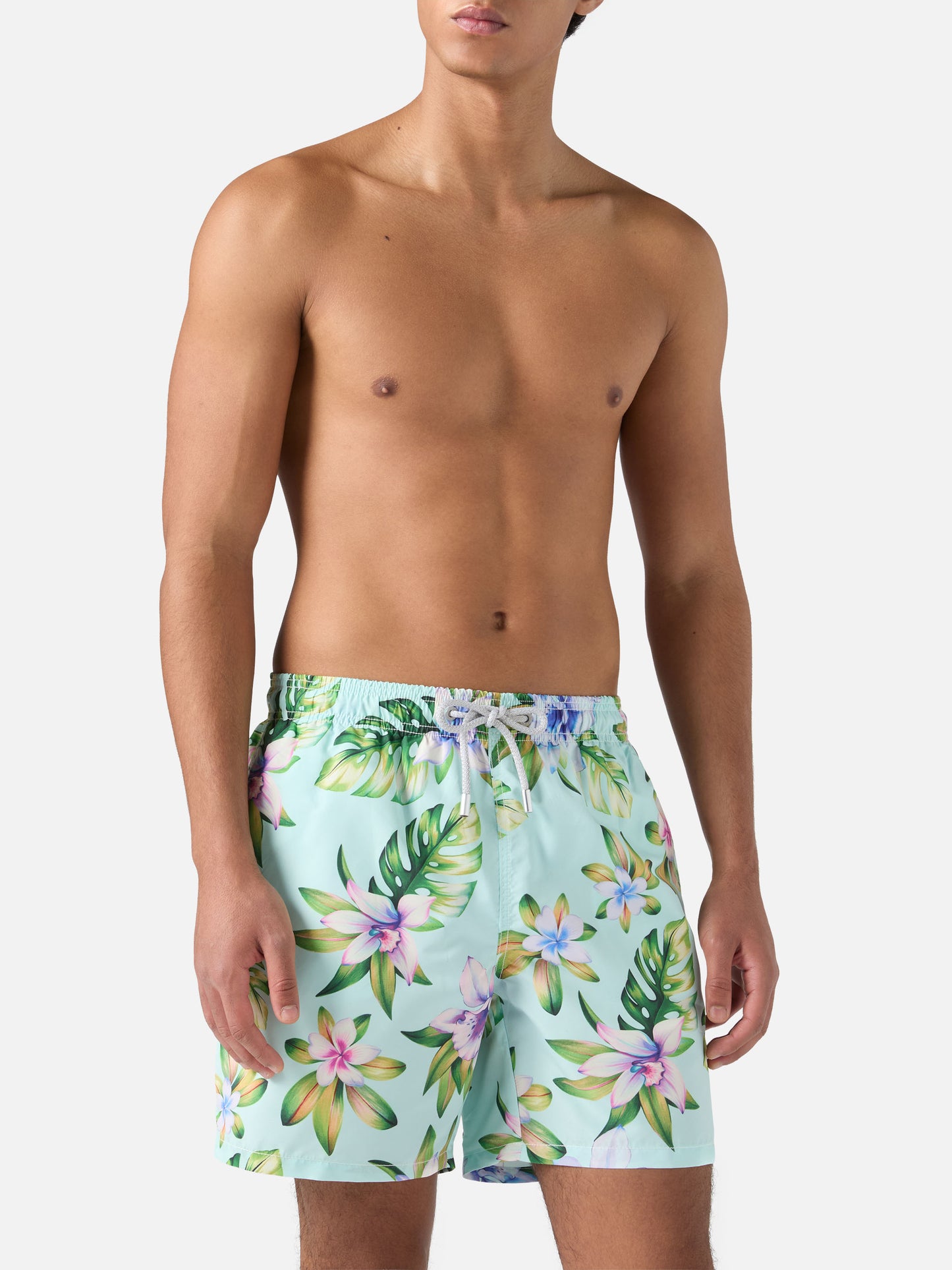 Costume mare lunghezza media Gustavia con stampa tropicale