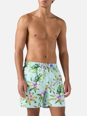 Costume mare lunghezza media Gustavia con stampa tropicale