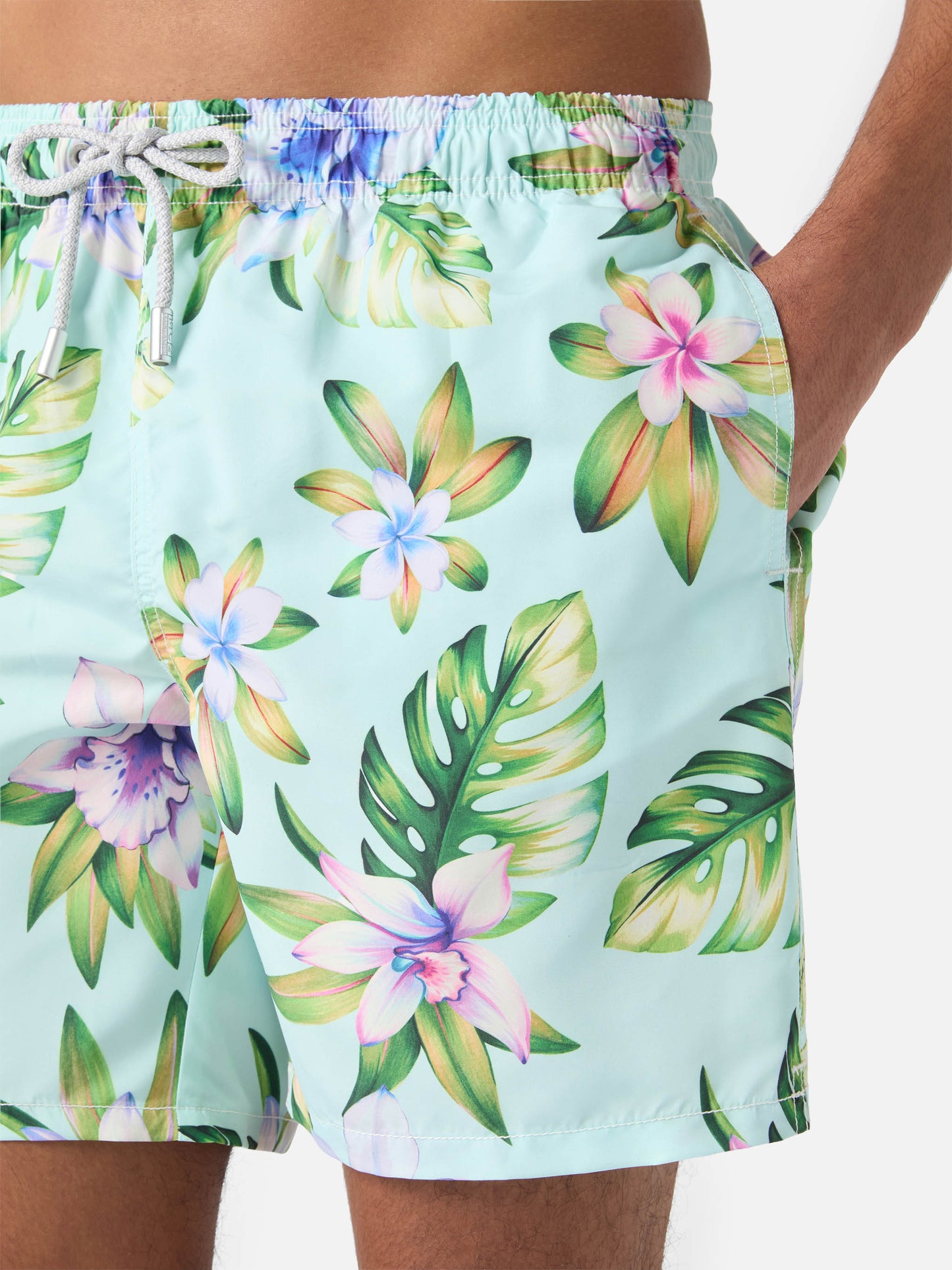 Costume mare lunghezza media Gustavia con stampa tropicale