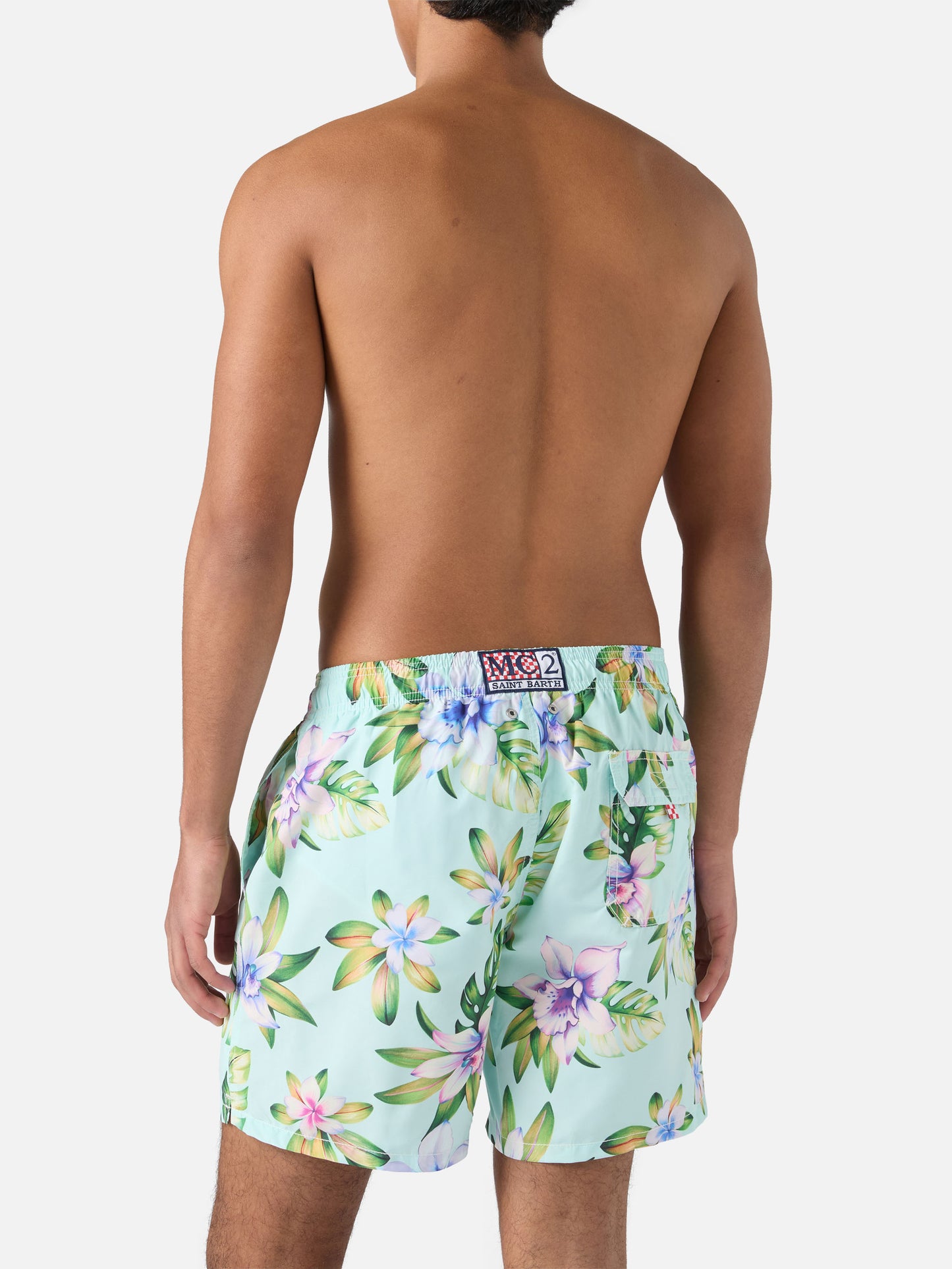 Costume mare lunghezza media Gustavia con stampa tropicale