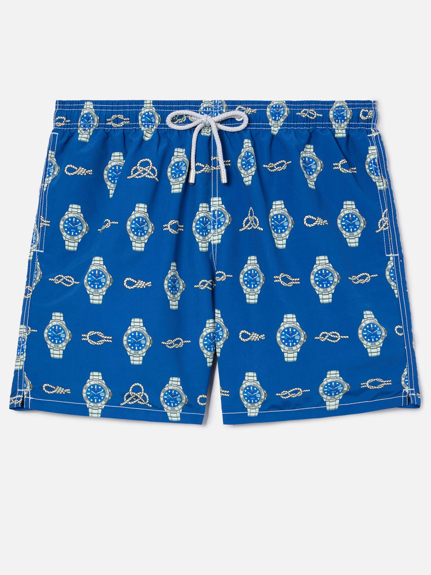 Costume mare Gustavia con stampa orologi e nodi marinari