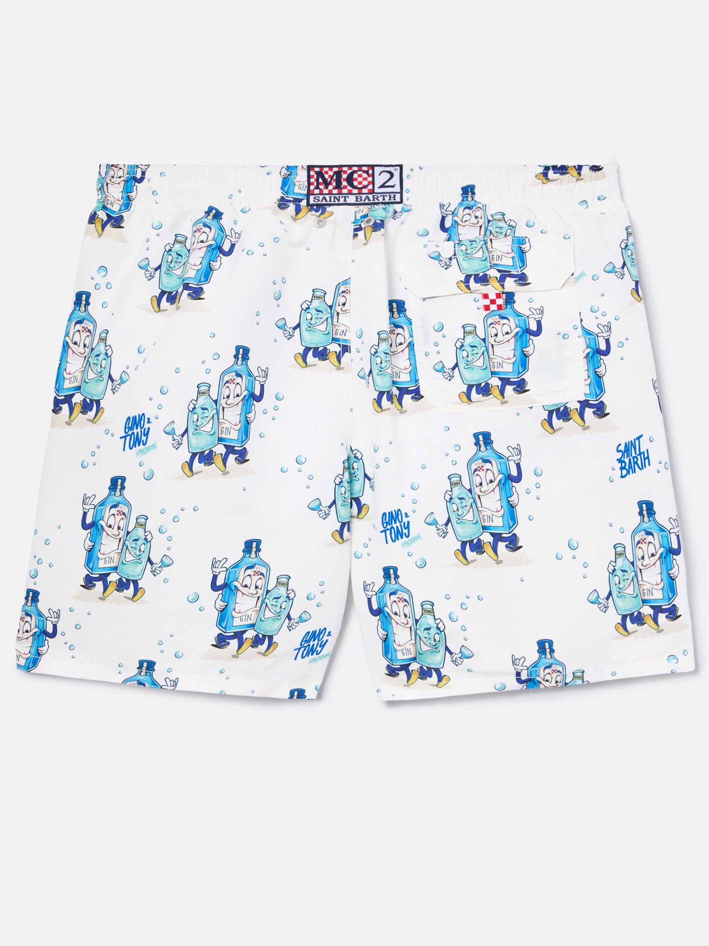Bañador Gustavia en blanco con estampado Gino & Tony | Edición Especial 