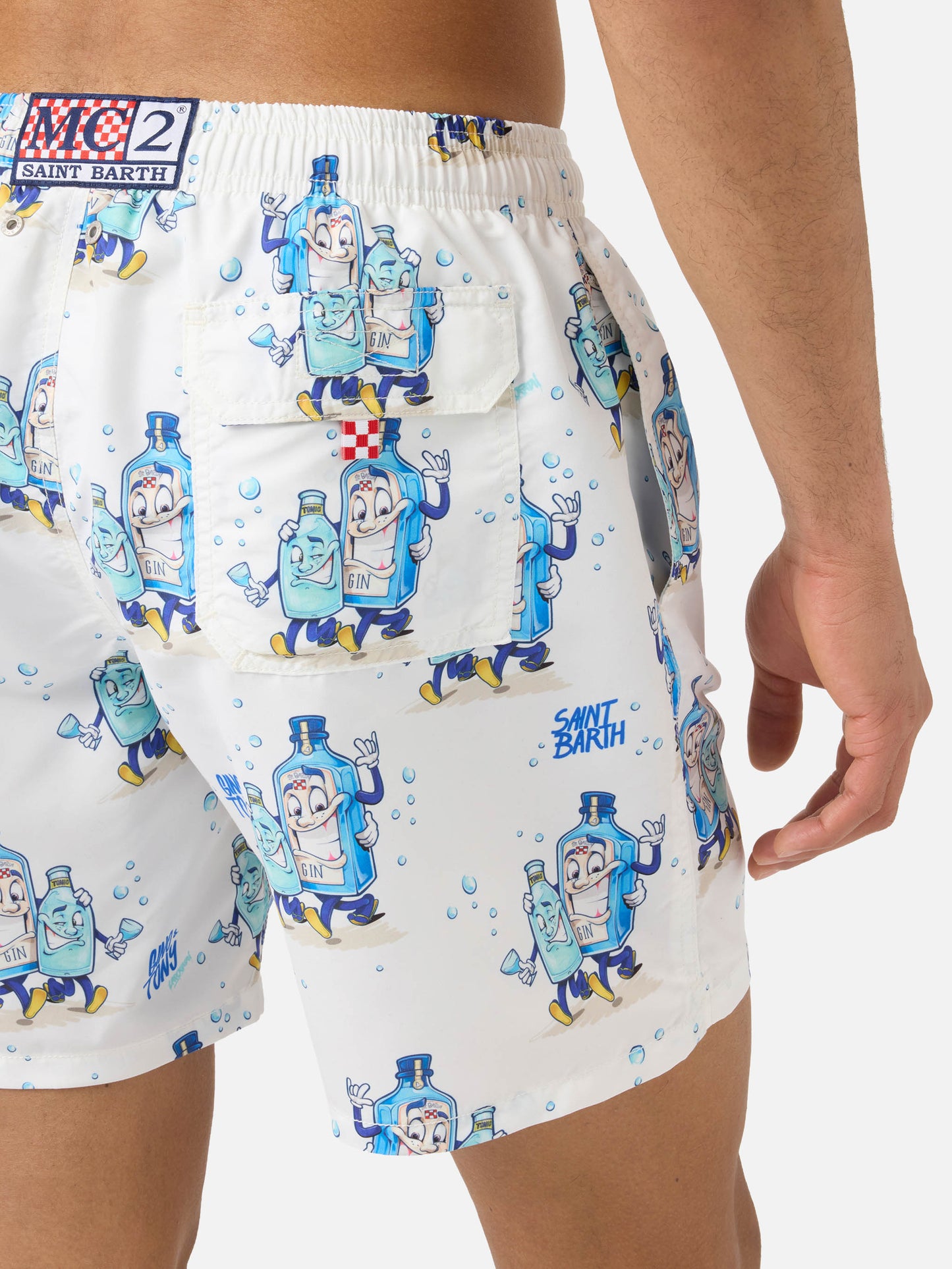 Bañador Gustavia en blanco con estampado Gino & Tony | Edición Especial 