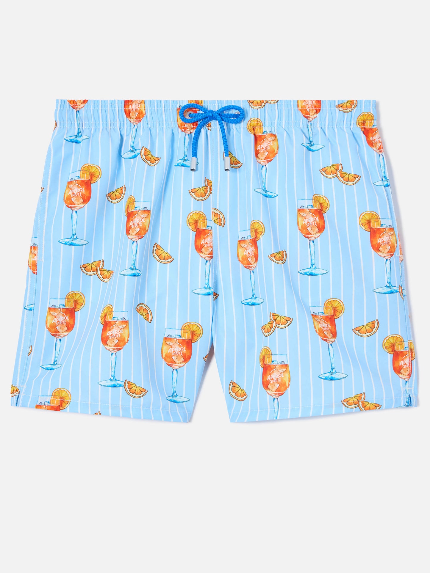 Bañador corto a rayas Gustavia con estampado de cócteles | Special Edition 