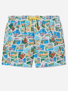 Bañador Gustavia con estampado integral de postales 