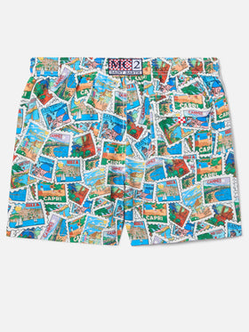 Bañador Gustavia con estampado integral de postales 