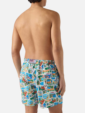 Bañador Gustavia con estampado integral de postales 