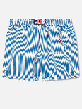 Short de bain Gustavia bleu à rayures avec broderie Sapore di Mare | Édition Spéciale 