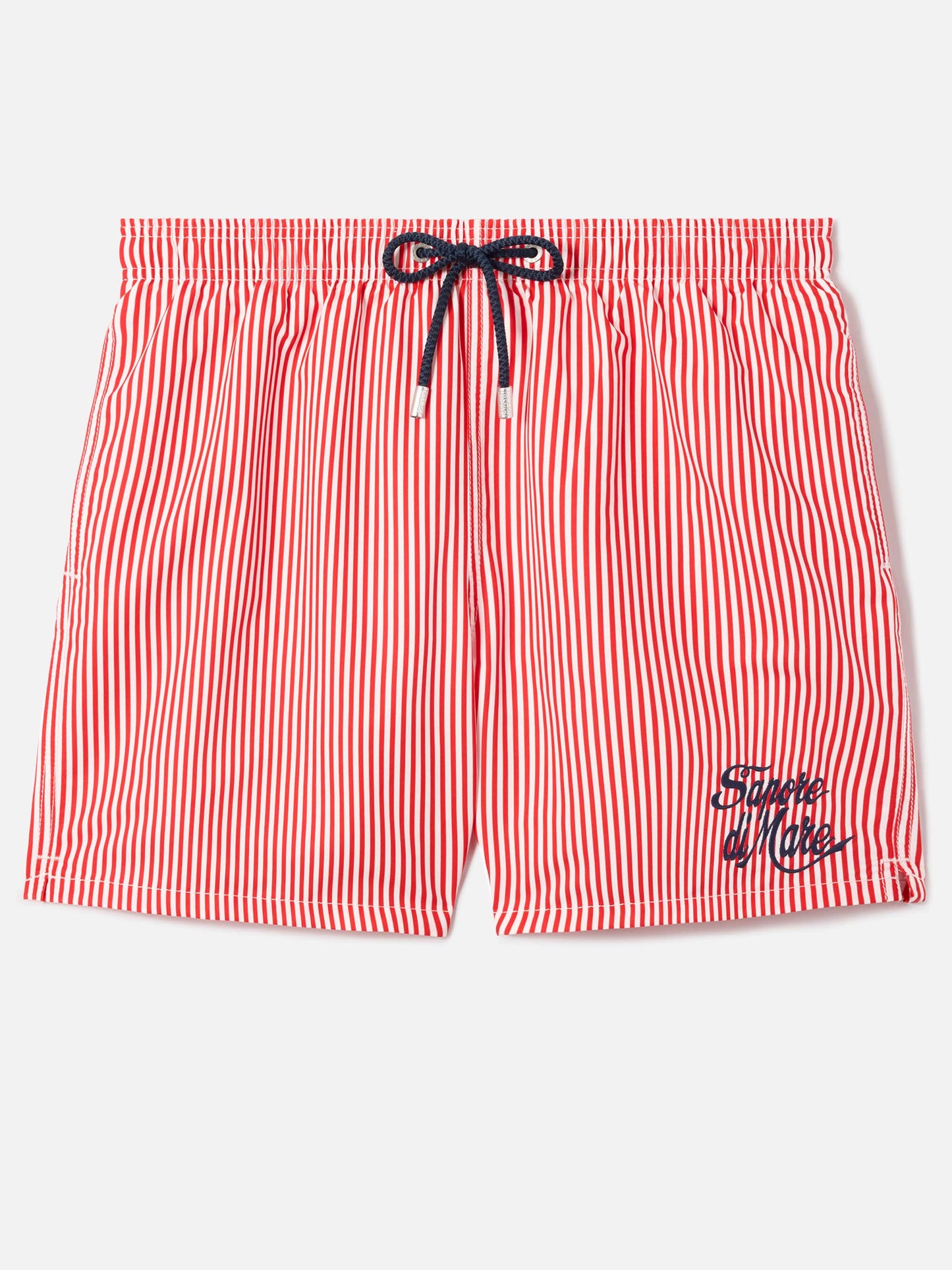 Short de bain rayé rouge Gustavia avec broderie Sapore di Mare | Édition spéciale 