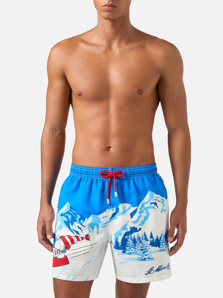 Bañador corto ligero blue Gustavia con estampado de Snoopy | Special edition 