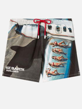 Badeshorts Gustavia mit St. Barth Airlines-Print | Special Edition 