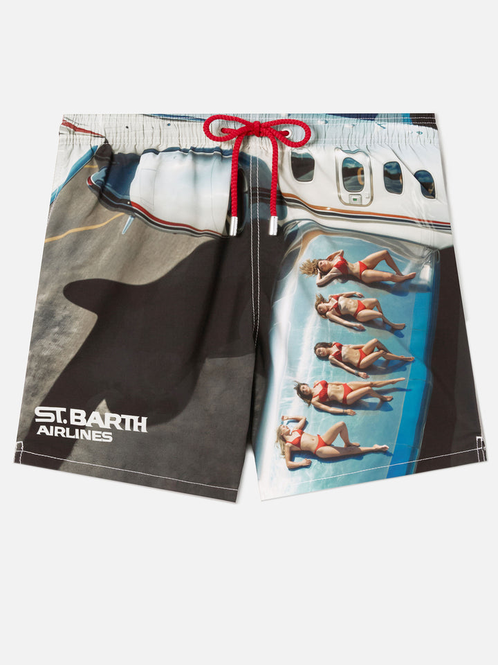 Bañador Gustavia con estampado St. Barth Airlines | Edición Especial 