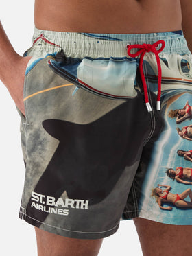 Badeshorts Gustavia mit St. Barth Airlines-Print | Special Edition 