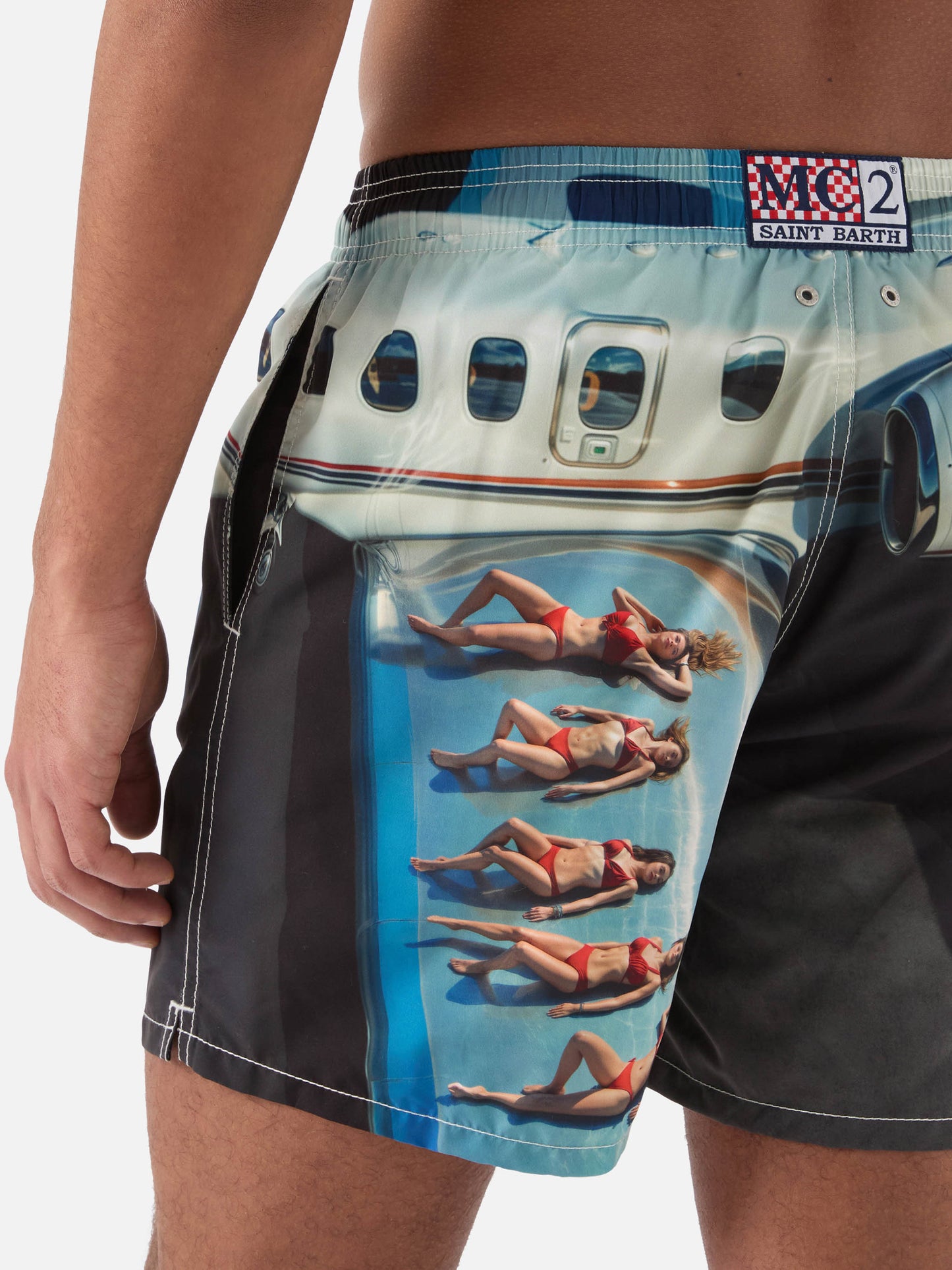 Badeshorts Gustavia mit St. Barth Airlines-Print | Special Edition 