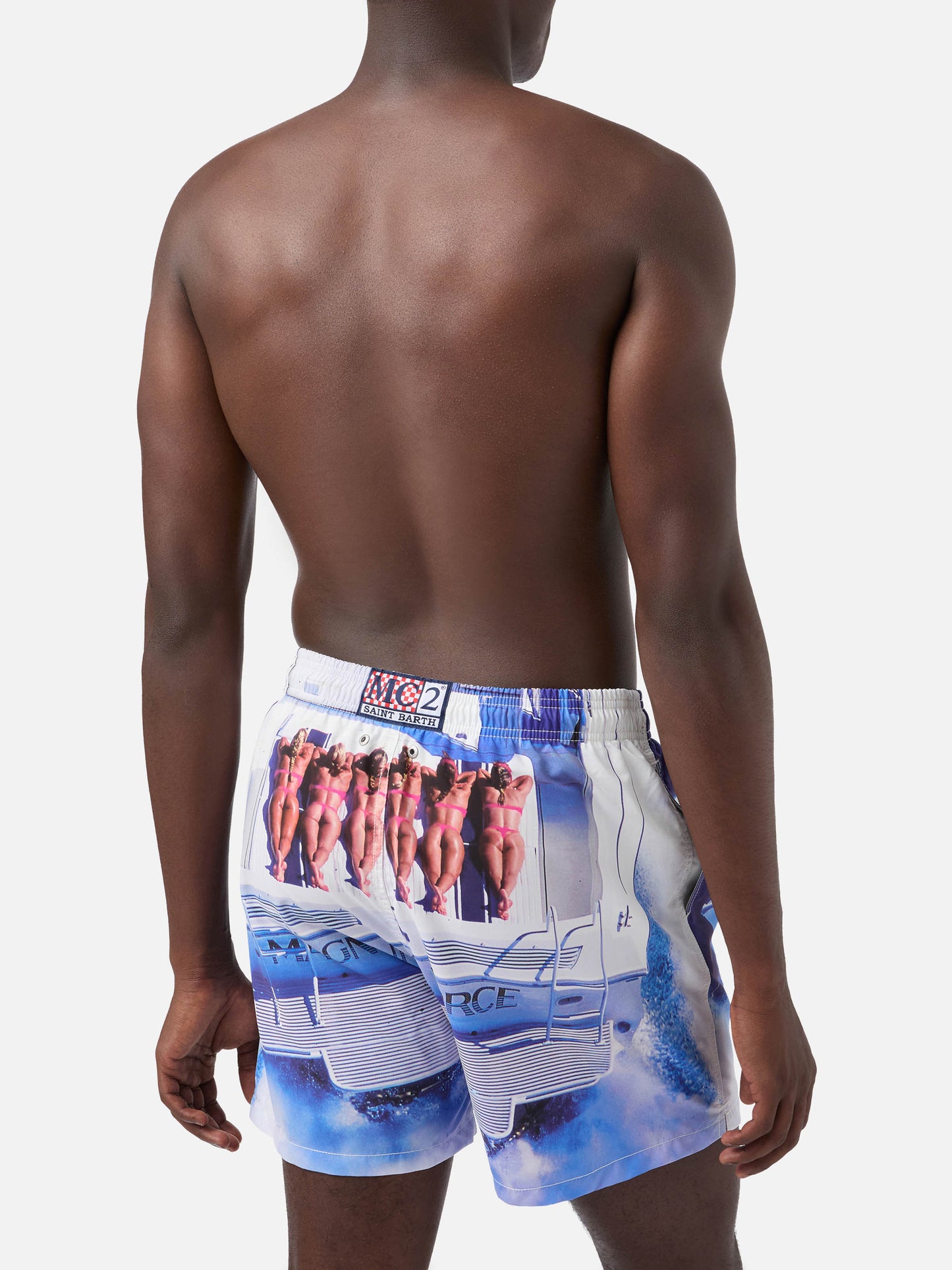 Gustavia white Magnum Marine placed print swim shorts | Special Edition