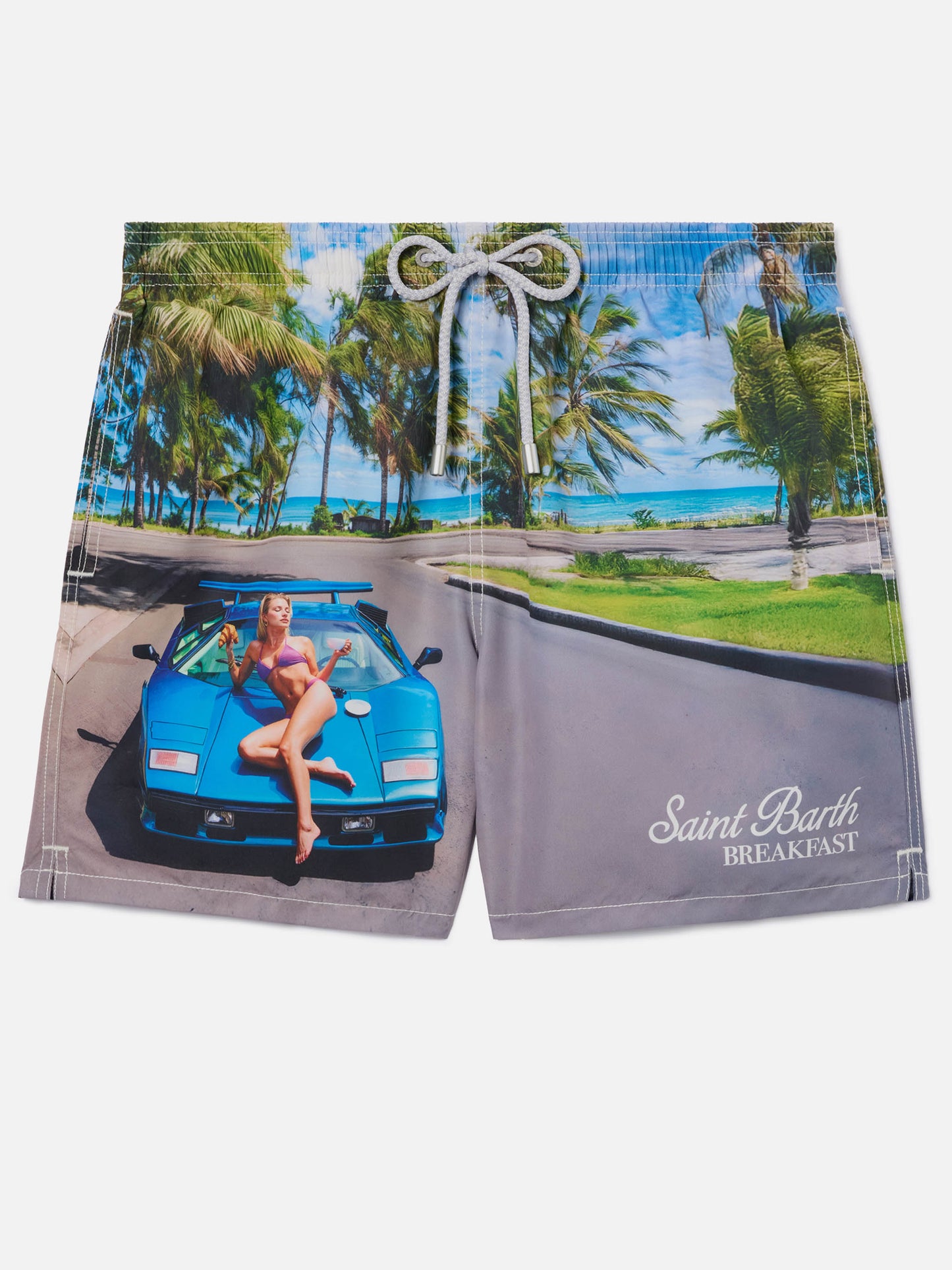 Gustavia-Badeshorts mit St. Barth Breakfast-Print | Special Edition 
